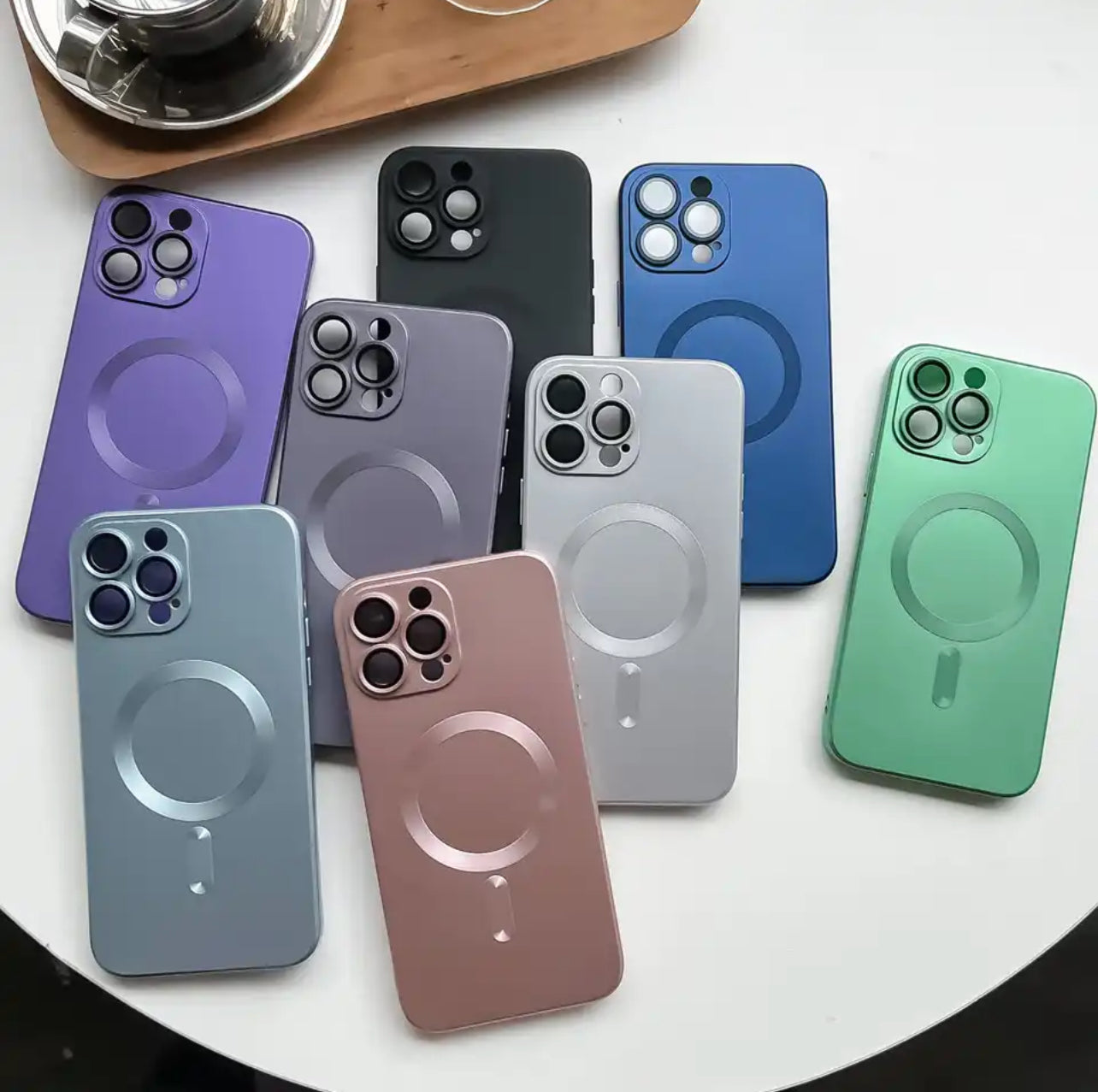 (New 2024 Style!) Premium Metallic Crystal MagSafe Phone Case with Build-on Lens Protector- iPhones (New 2024 Style!) Premium Metallic Crystal MagSafe Phone Case with Build-on Lens Protector- iPhones